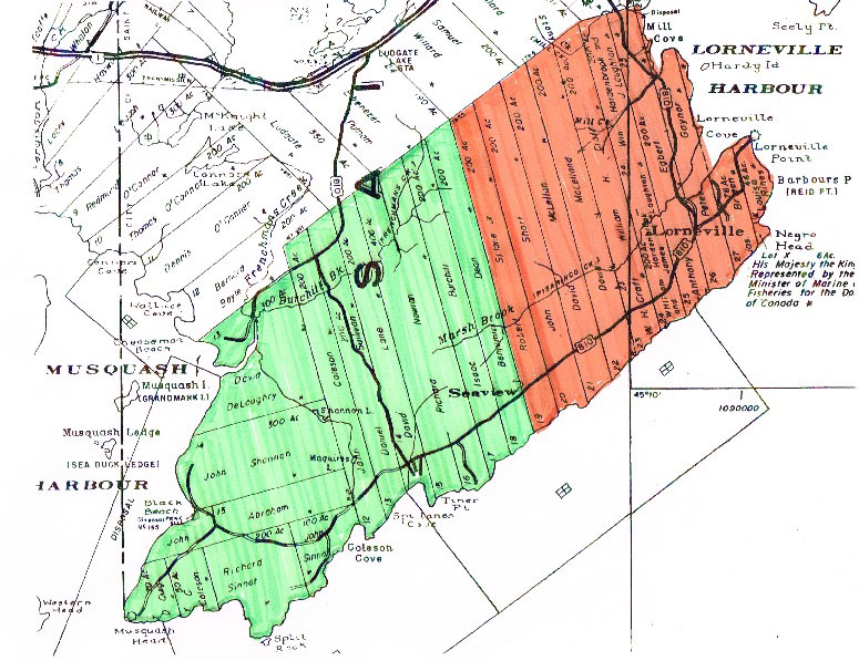 NB Grant Map Showing The Lands Covered at Lorneville In the Original Egbert Grant<sup>7</sup>